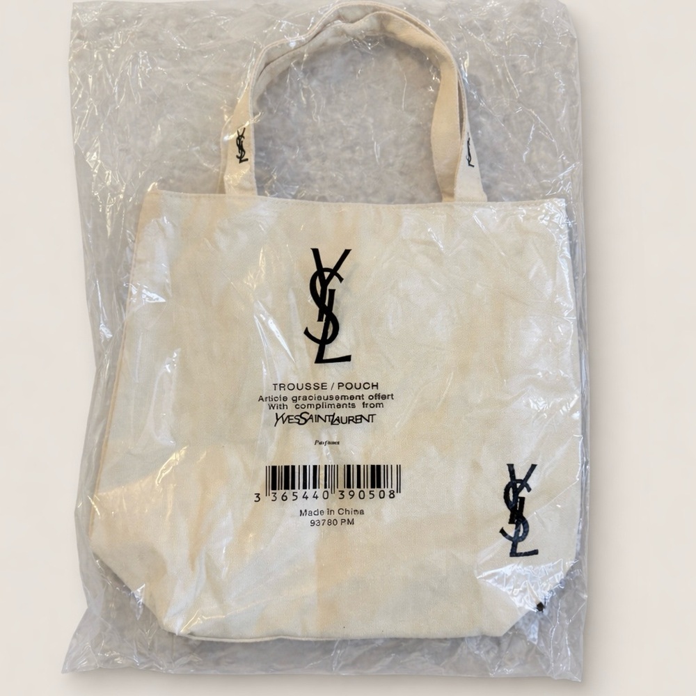 Yves Saint Laurent VIP Beige Tote with Black Logo